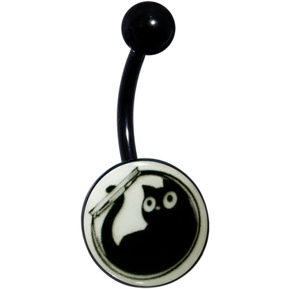 Glow in the Dark Fishbowl Kitty Cat Belly Ring by Onyx O - - BELLY RING