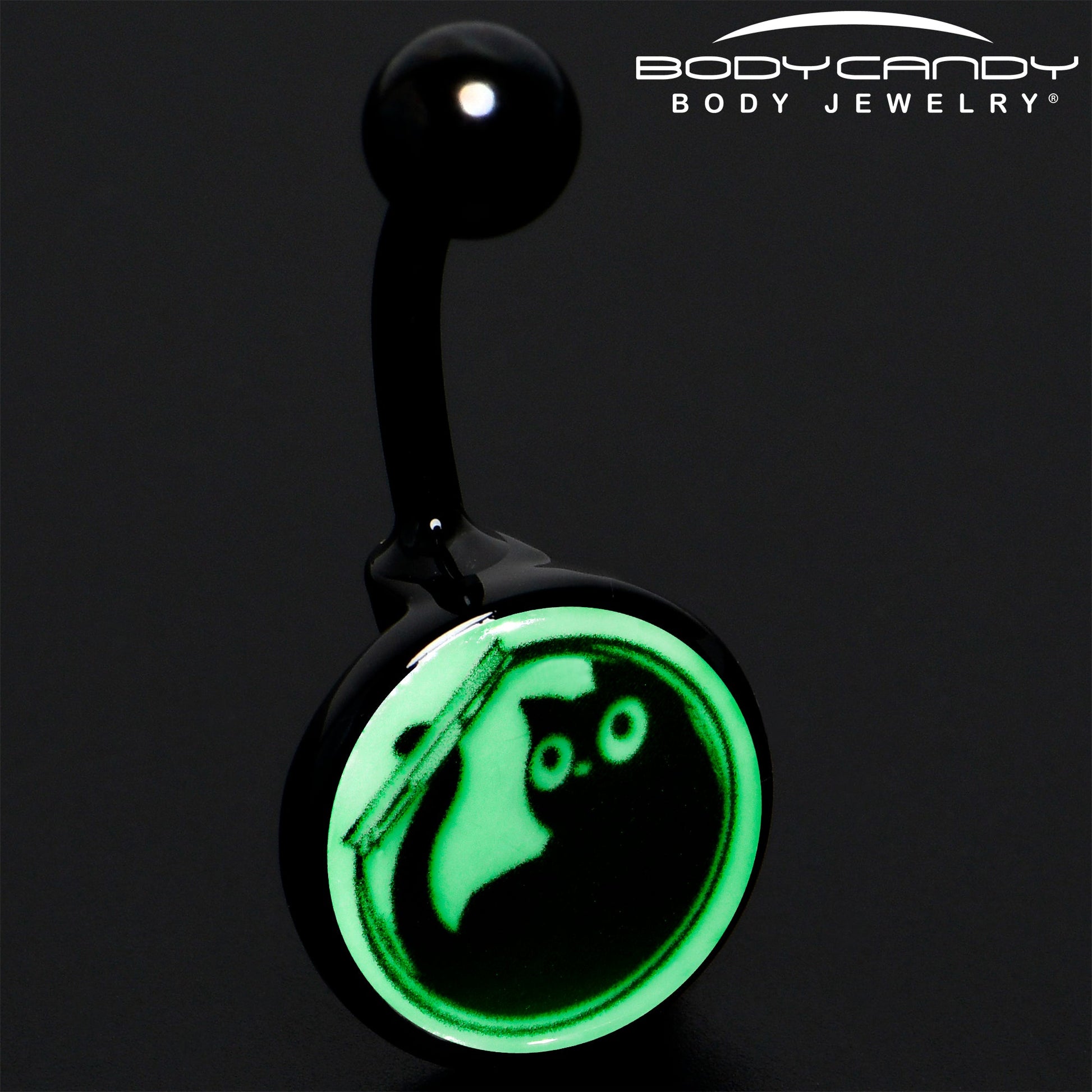 Glow in the Dark Fishbowl Kitty Cat Belly Ring by Onyx O - - BELLY RING