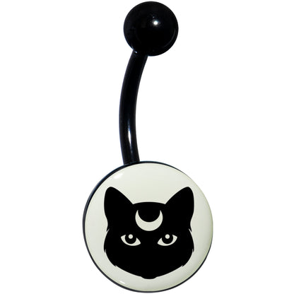 Glow in the Dark Mystic Kitty Cat Belly Ring by Onyx O - - BELLY RING