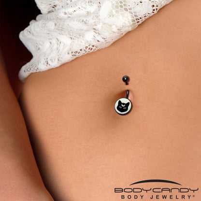 Glow in the Dark Mystic Kitty Cat Belly Ring by Onyx O - - BELLY RING