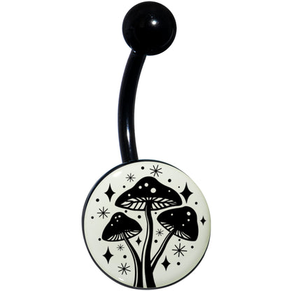 Glow in the Dark Mystic Mushroom Belly Ring by Onyx O - - BELLY RING