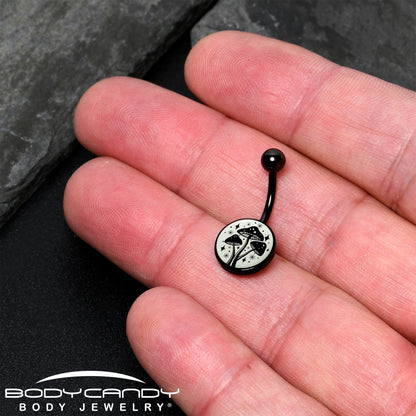 Glow in the Dark Mystic Mushroom Belly Ring by Onyx O - - BELLY RING