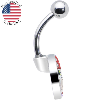 Polka Dot Mushroom Hat Cat Belly Ring by Onyx O - - BELLY RING