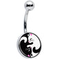 Cute Kitty Cat Yin Yang Belly Ring by Onyx O - - Body Candy