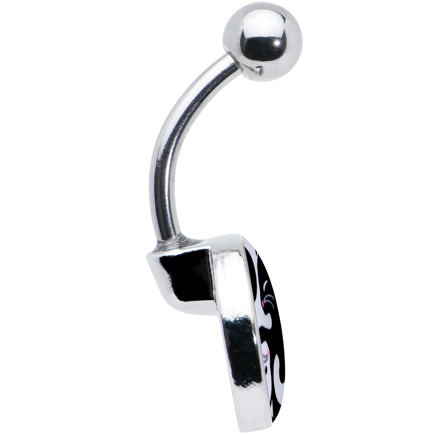 Cute Kitty Cat Yin Yang Belly Ring by Onyx O - - Body Candy