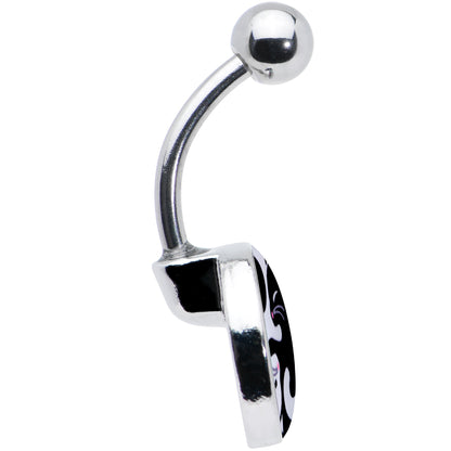 Cute Kitty Cat Yin Yang Belly Ring by Onyx O - - Body Candy