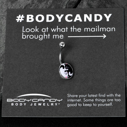 Cute Kitty Cat Yin Yang Belly Ring by Onyx O - - Body Candy