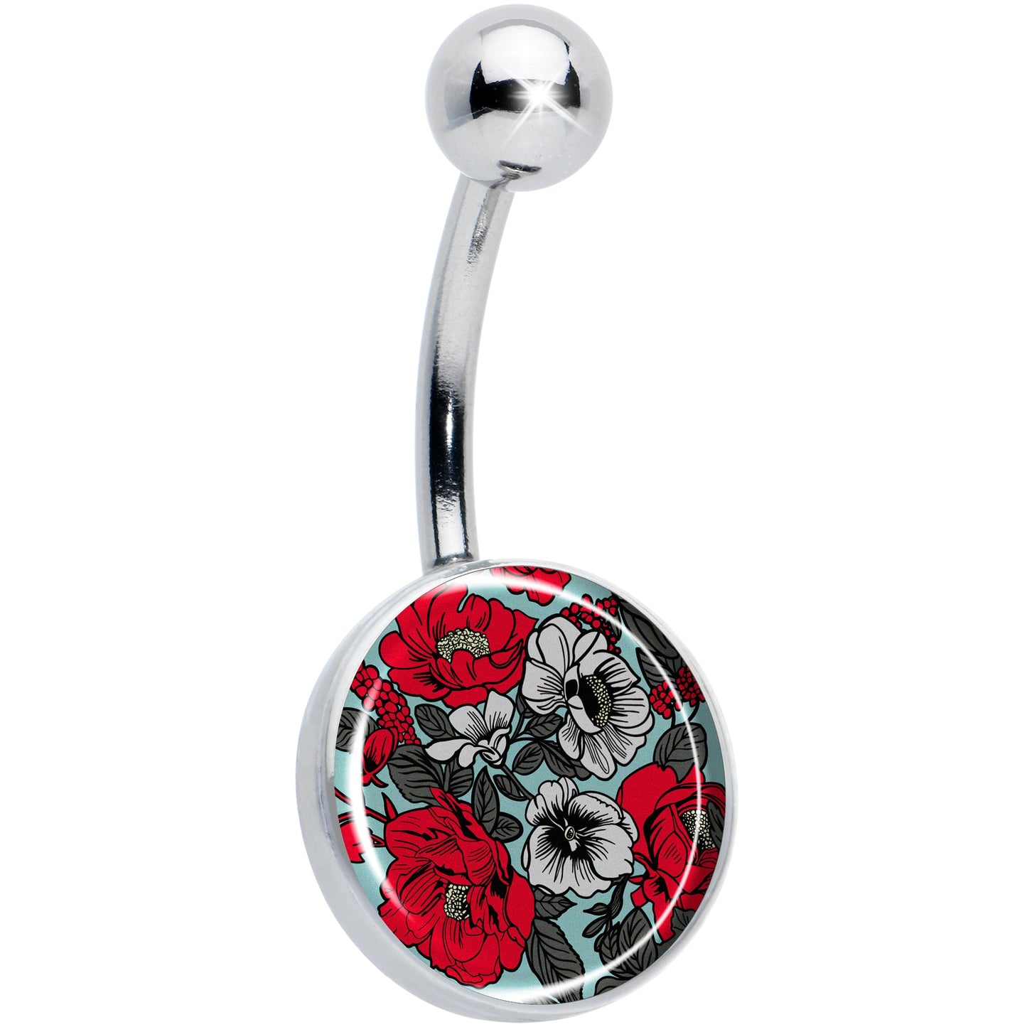 Blossom Creation Vibrant Bloom of Flowers Belly Ring by Onyx O - - BELLY RING