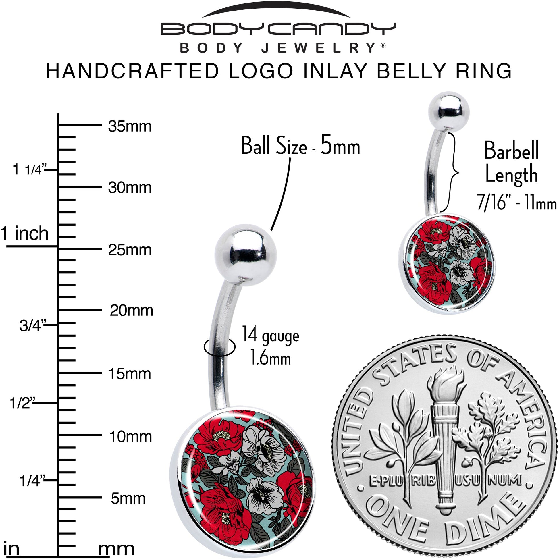 Blossom Creation Vibrant Bloom of Flowers Belly Ring by Onyx O - - BELLY RING