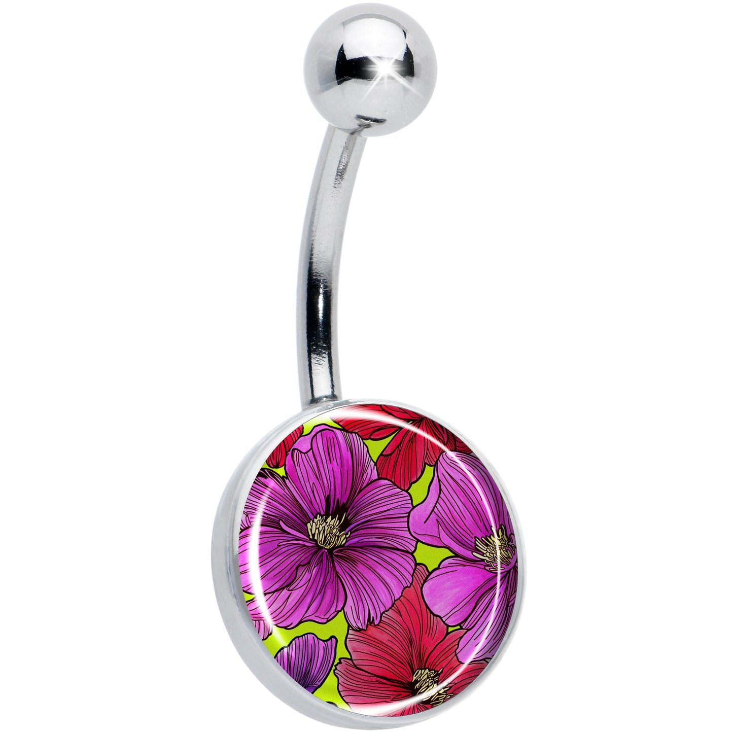 Blossom Creation Tropical Floral Flowers Belly Ring by Onyx O - - BELLY RING