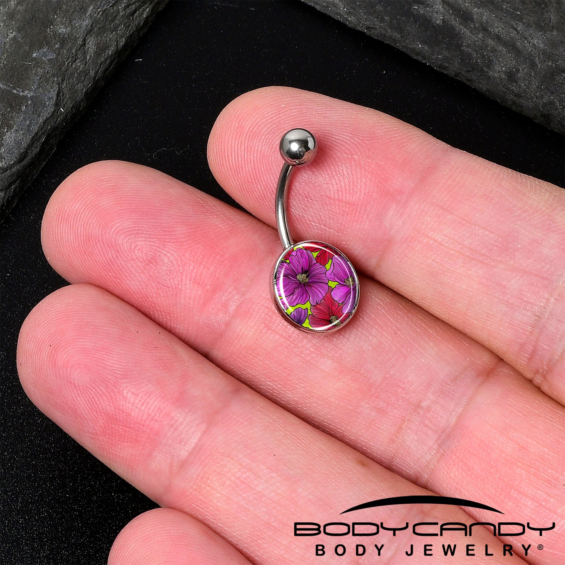 Blossom Creation Tropical Floral Flowers Belly Ring by Onyx O - - BELLY RING