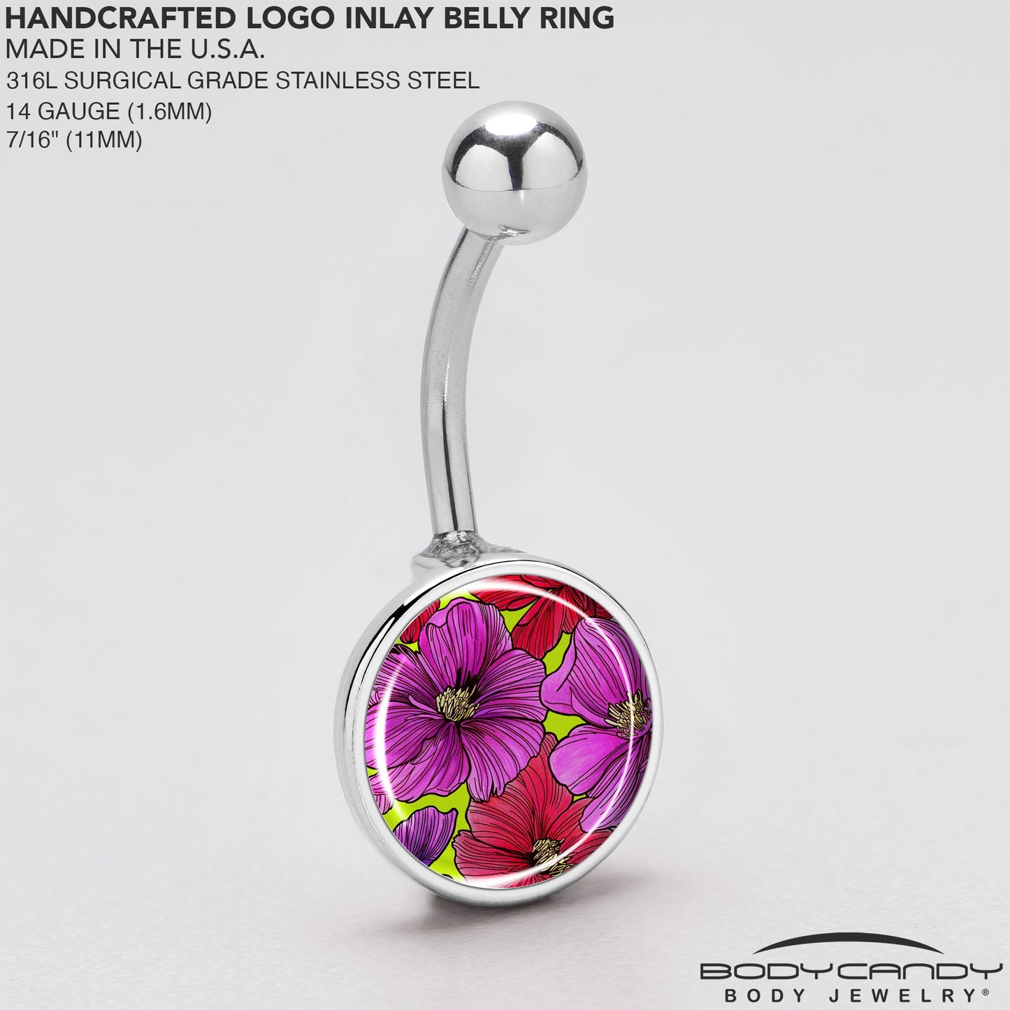 Blossom Creation Tropical Floral Flowers Belly Ring by Onyx O - - BELLY RING
