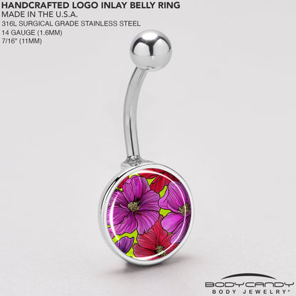 Blossom Creation Tropical Floral Flowers Belly Ring by Onyx O - - BELLY RING