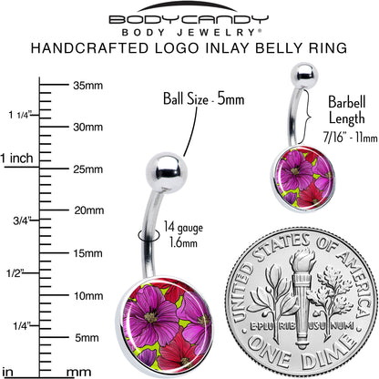 Blossom Creation Tropical Floral Flowers Belly Ring by Onyx O - - BELLY RING