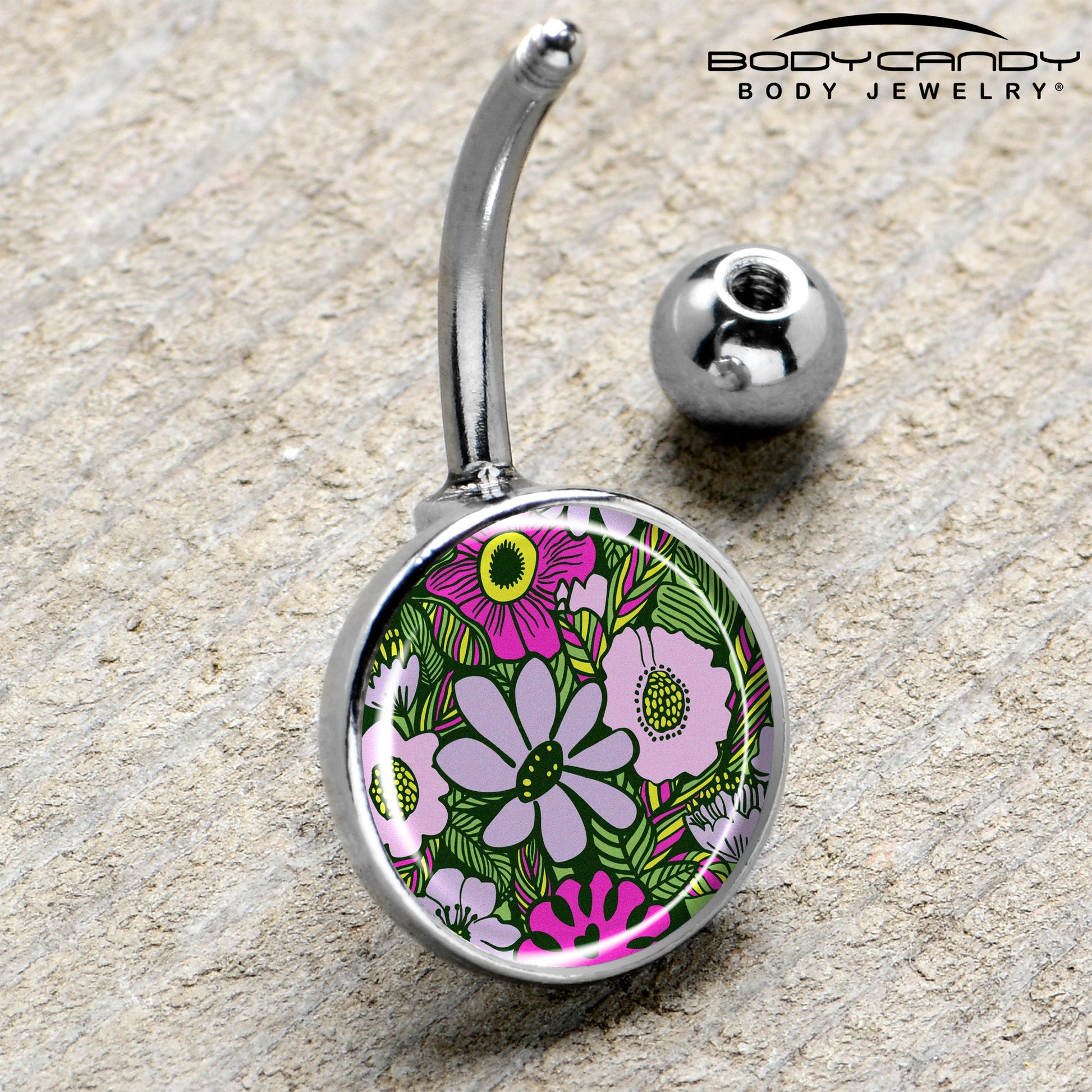 Blossom Creation Paradise of Pink Flowers Belly Ring by Onyx O - - BELLY RING