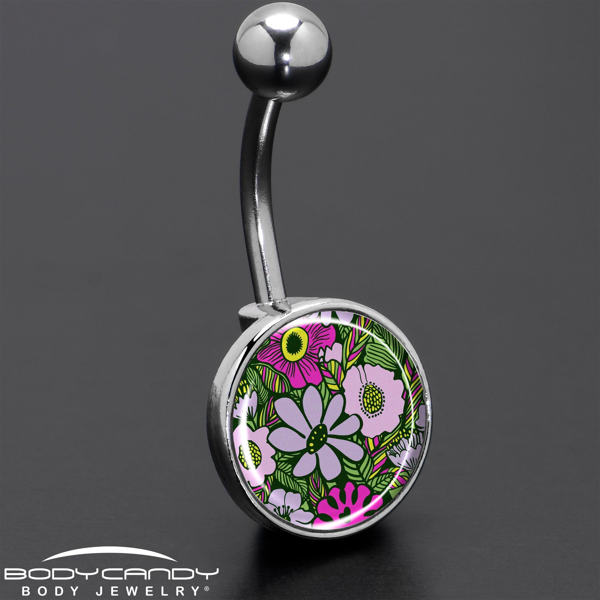 Blossom Creation Paradise of Pink Flowers Belly Ring by Onyx O - - BELLY RING