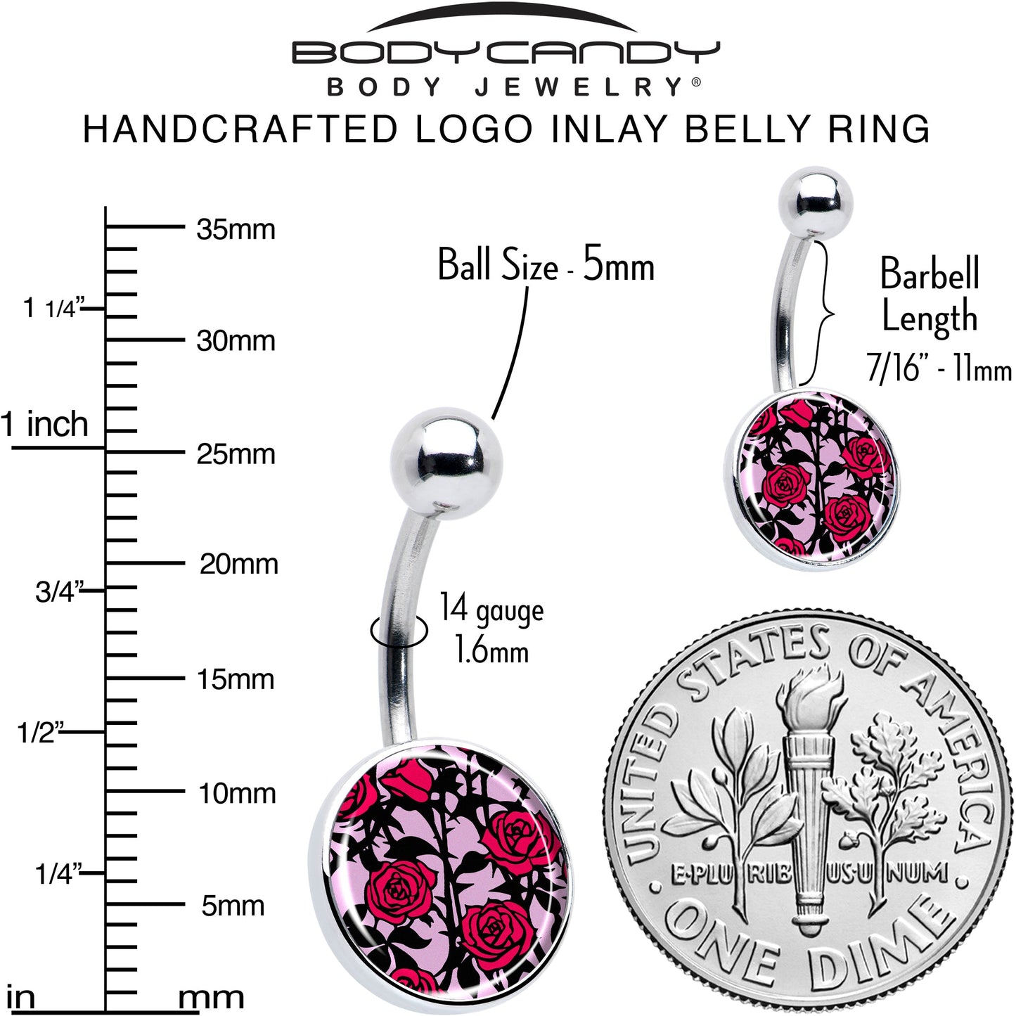 Blossom Creation Floral Love of Roses Belly Ring by Onyx O - - BELLY RING