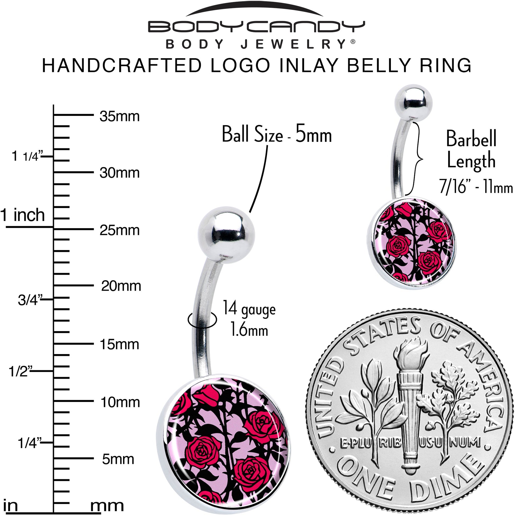 Blossom Creation Floral Love of Roses Belly Ring by Onyx O - - BELLY RING