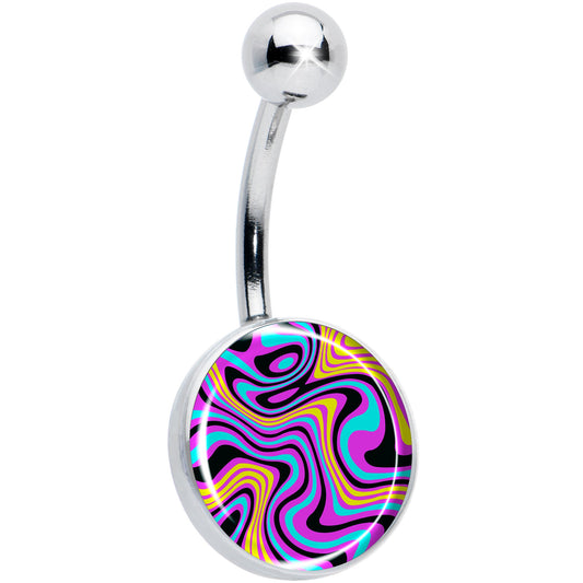 Funky Swirls Belly Ring by Onyx O - - BELLY RING