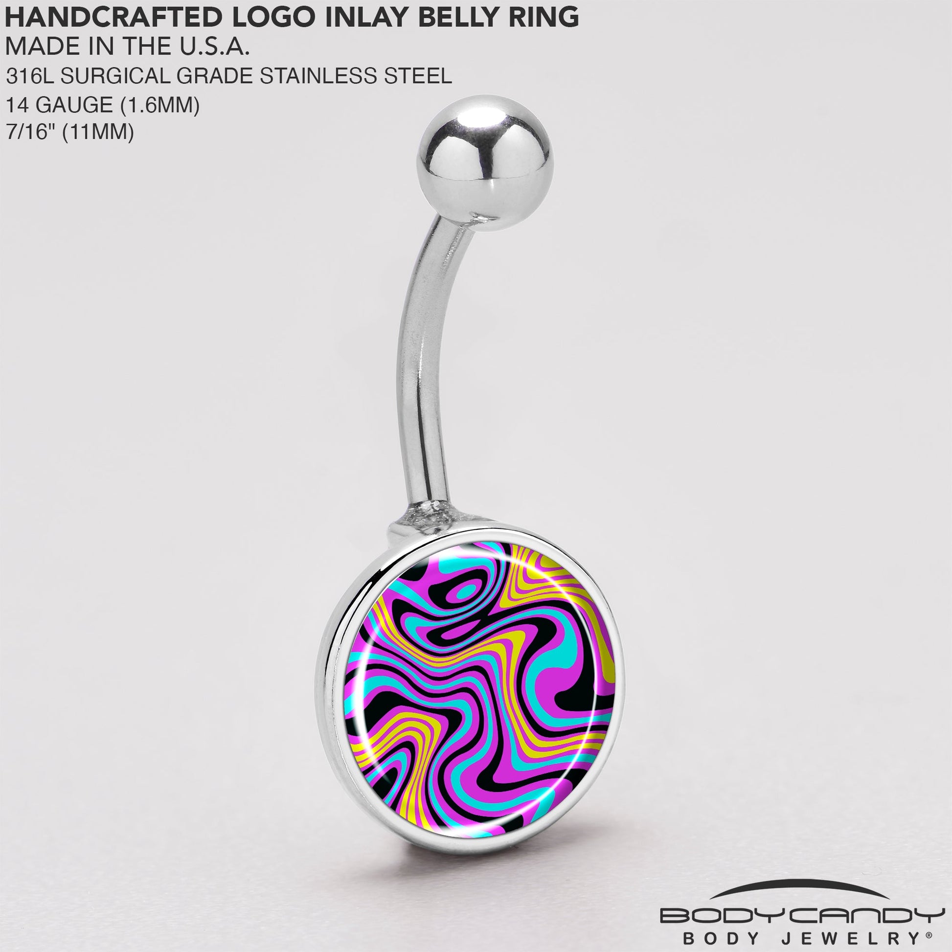 Funky Swirls Belly Ring by Onyx O - - BELLY RING