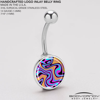 Funky Swirls Belly Ring by Onyx O - - BELLY RING