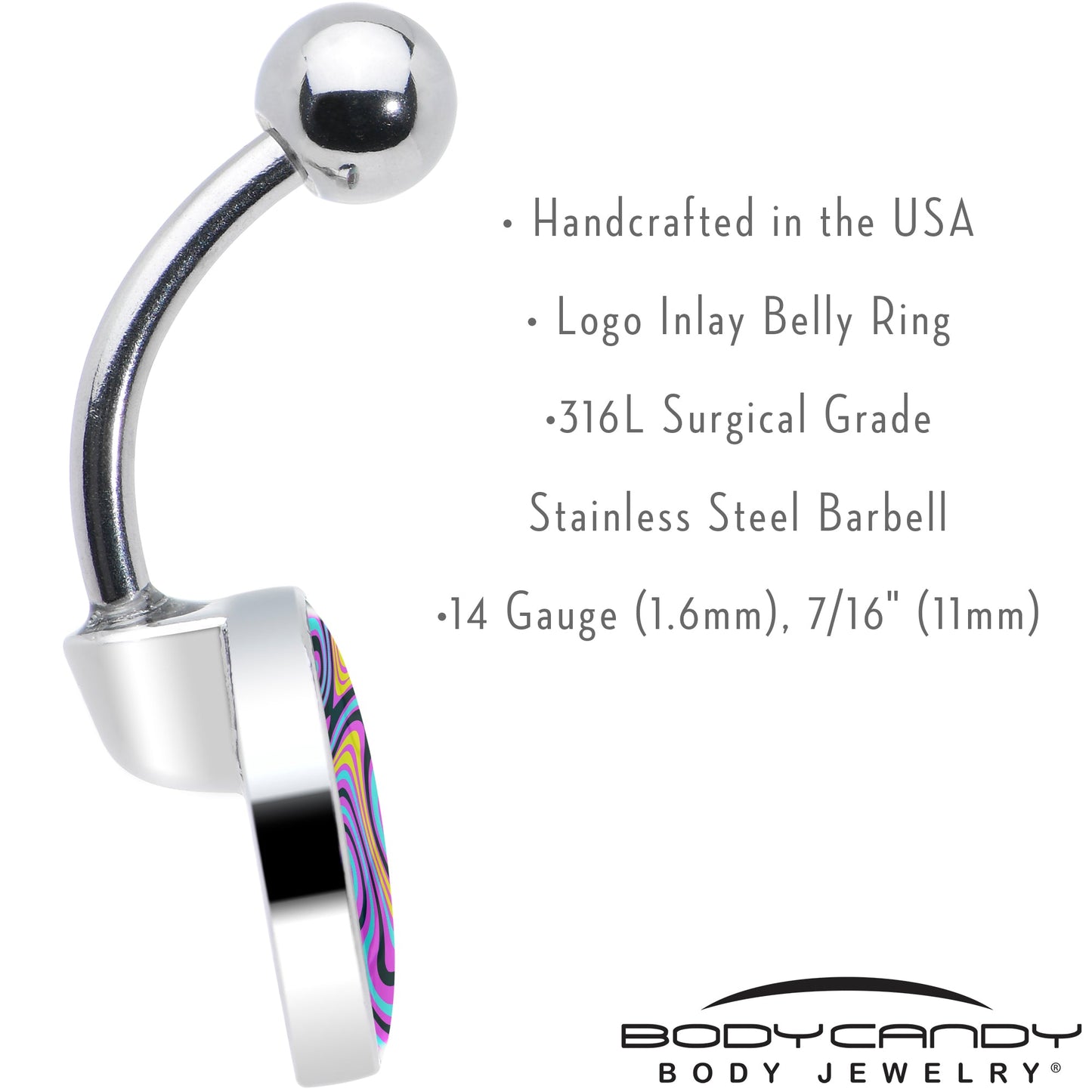 Funky Swirls Belly Ring by Onyx O - - BELLY RING