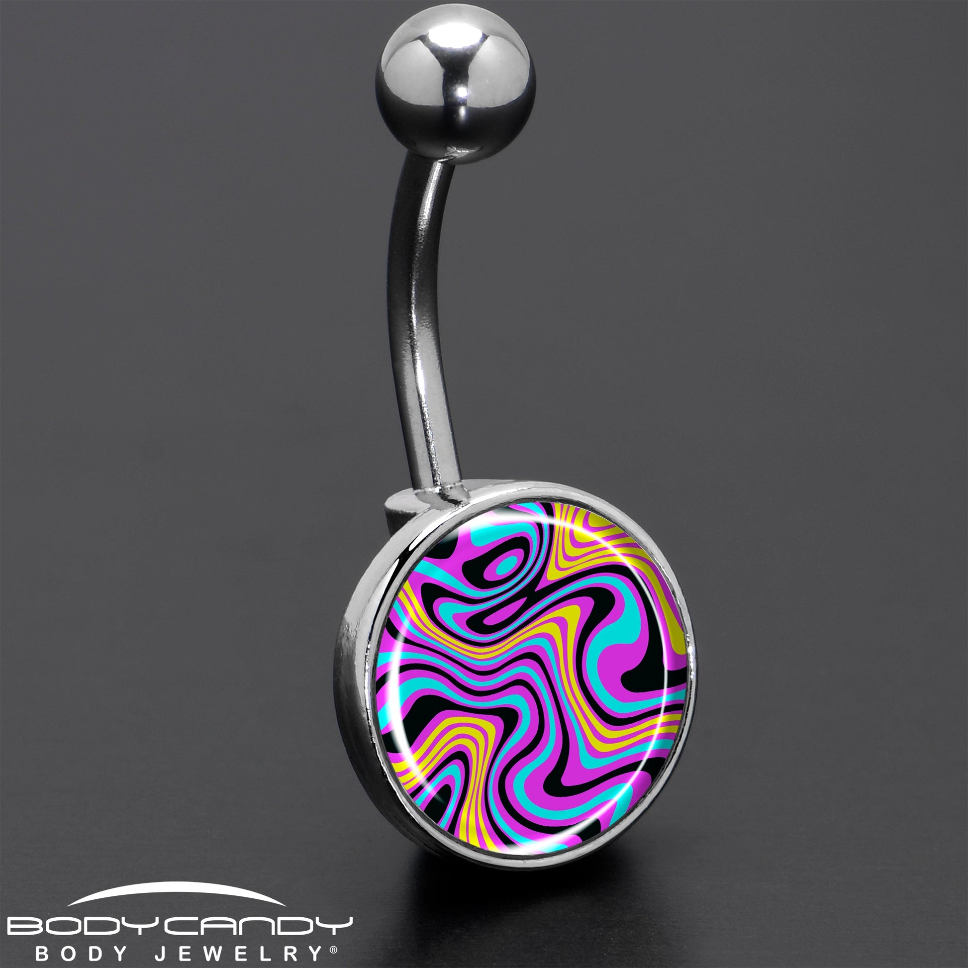 Funky Swirls Belly Ring by Onyx O - - BELLY RING