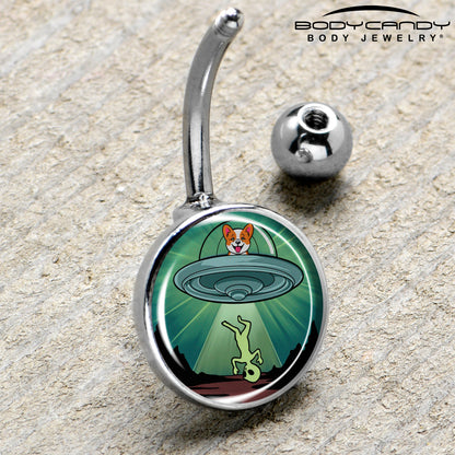Reverse Alien UFO AbductionBelly Ring by Onyx O - - BELLY RING