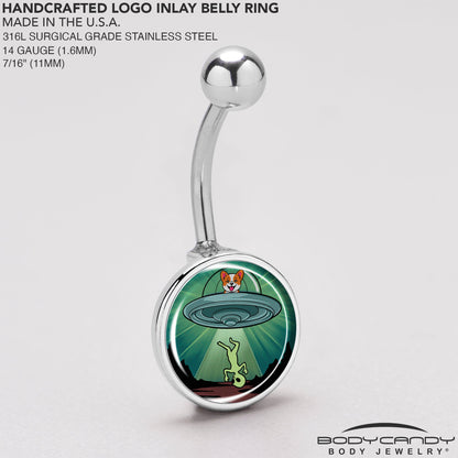 Reverse Alien UFO AbductionBelly Ring by Onyx O - - BELLY RING