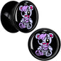 Attitude Teddy Bear Black Acrylic Saddle Plug Set by Onyx O - 12mm (1 2") - PLUG Saddle