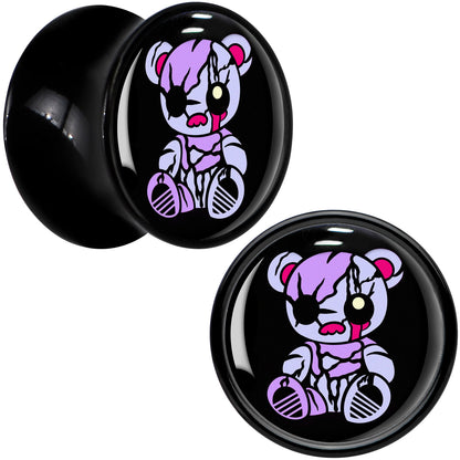 Attitude Teddy Bear Black Acrylic Saddle Plug Set by Onyx O - 13mm (34 64") - PLUG Saddle