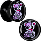 Attitude Teddy Bear Black Acrylic Saddle Plug Set by Onyx O - 13mm (34 64") - PLUG Saddle