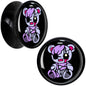 Attitude Teddy Bear Black Acrylic Saddle Plug Set by Onyx O - 14mm (9 16") - PLUG Saddle