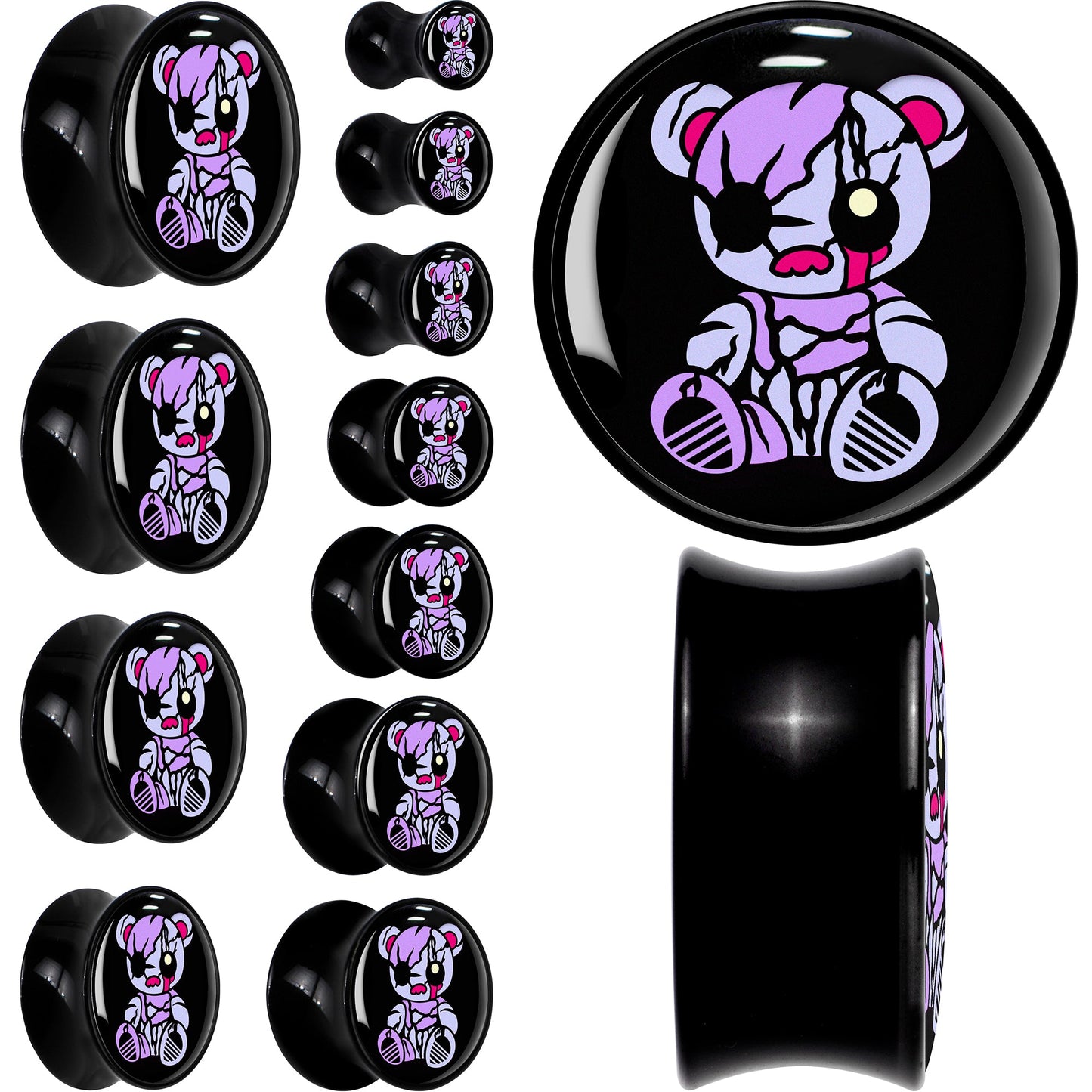 Attitude Teddy Bear Black Acrylic Saddle Plug Set by Onyx O - - PLUG Saddle