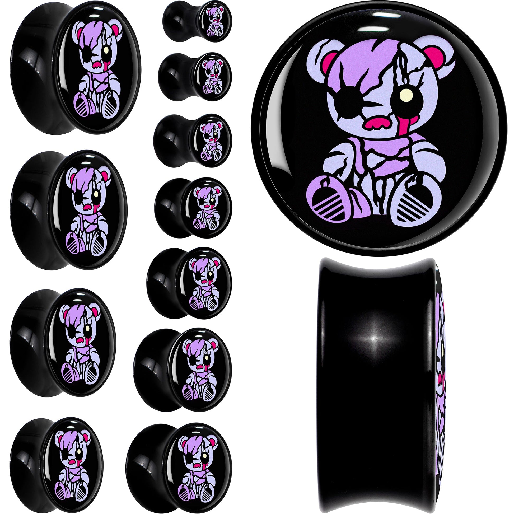 Attitude Teddy Bear Black Acrylic Saddle Plug Set by Onyx O - - PLUG Saddle