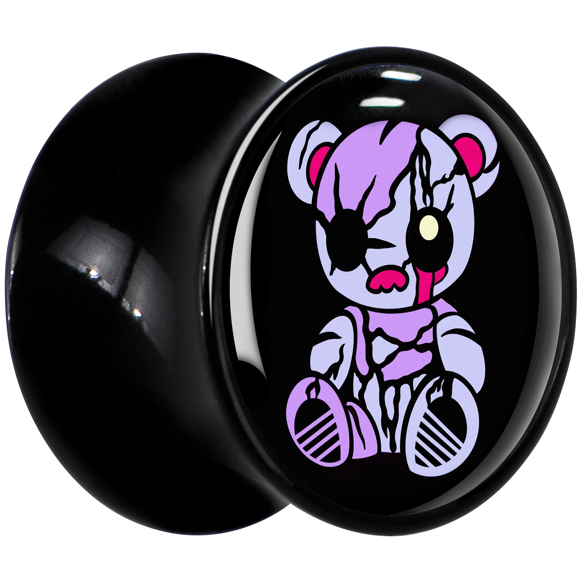 Attitude Teddy Bear Black Acrylic Saddle Plug Set by Onyx O - - PLUG Saddle