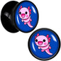 Adorable Axolotl Black Acrylic Saddle Plug Set by Onyx O - 13mm (34 64") - PLUG Saddle