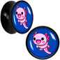 Adorable Axolotl Black Acrylic Saddle Plug Set by Onyx O - 14mm (9 16") - PLUG Saddle