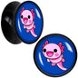 Adorable Axolotl Black Acrylic Saddle Plug Set by Onyx O - 16mm (5 8") - PLUG Saddle