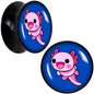 Adorable Axolotl Black Acrylic Saddle Plug Set by Onyx O - 20mm (13 16") - PLUG Saddle