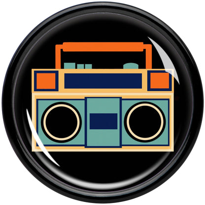 Black Acrylic Retro Boombox Double Flare Plug Set by Onyx O - - PLUG Double Flare