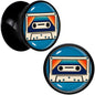 Black Acrylic Retro Cassette Double Flare Plug Set by Onyx O - 13mm (34 64") - PLUG Double Flare