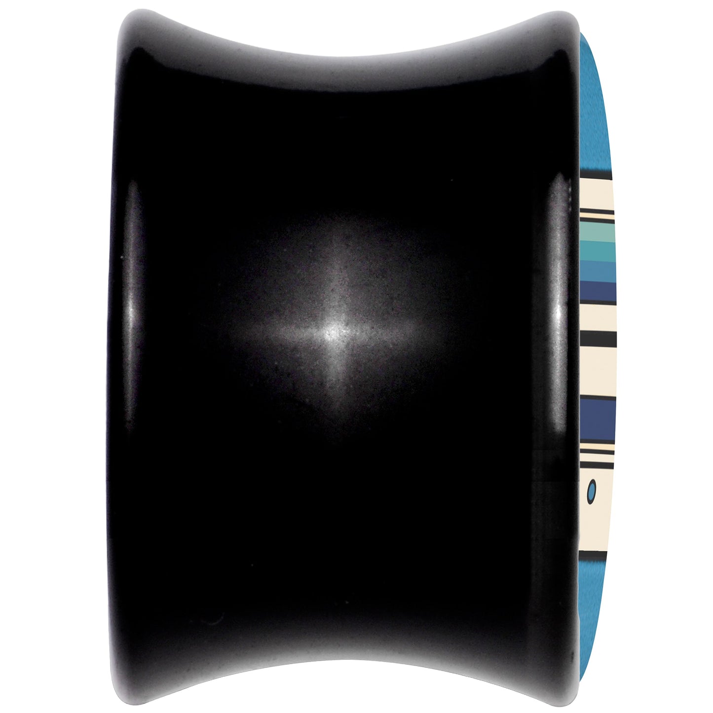 Black Acrylic Retro Cassette Double Flare Plug Set by Onyx O - - PLUG Double Flare