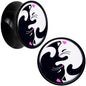 Black Acrylic Cute Kitty Cat Yin Yang Double Flare Plug Set by Onyx O - 20mm (13 16") - PLUG Double Flare