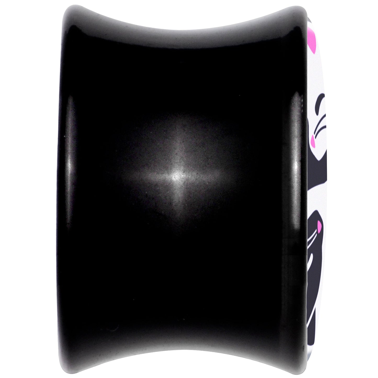 Black Acrylic Cute Kitty Cat Yin Yang Double Flare Plug Set by Onyx O - - PLUG Double Flare