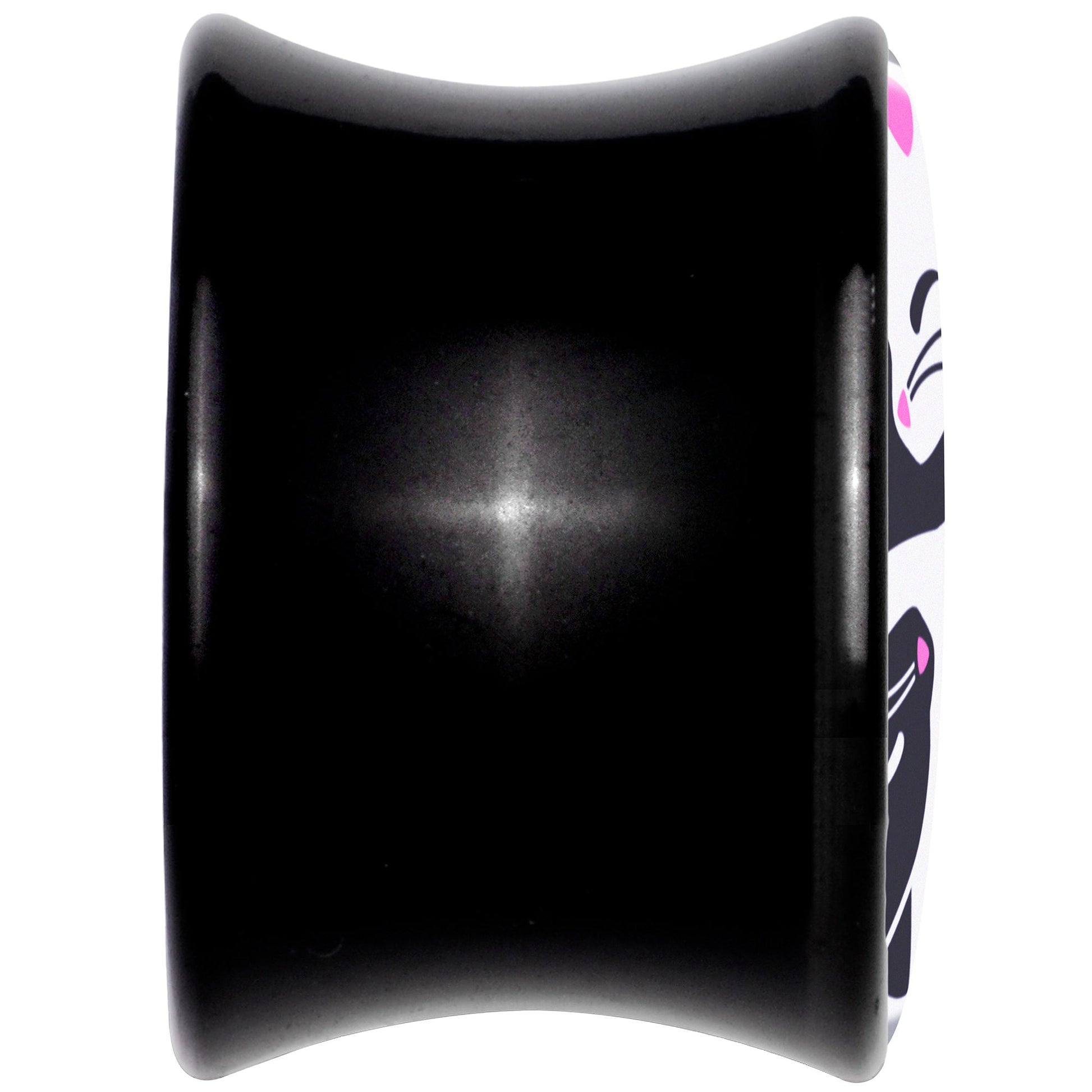Black Acrylic Cute Kitty Cat Yin Yang Double Flare Plug Set by Onyx O - - PLUG Double Flare