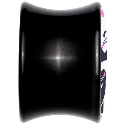 Black Acrylic Cute Kitty Cat Yin Yang Double Flare Plug Set by Onyx O - - PLUG Double Flare