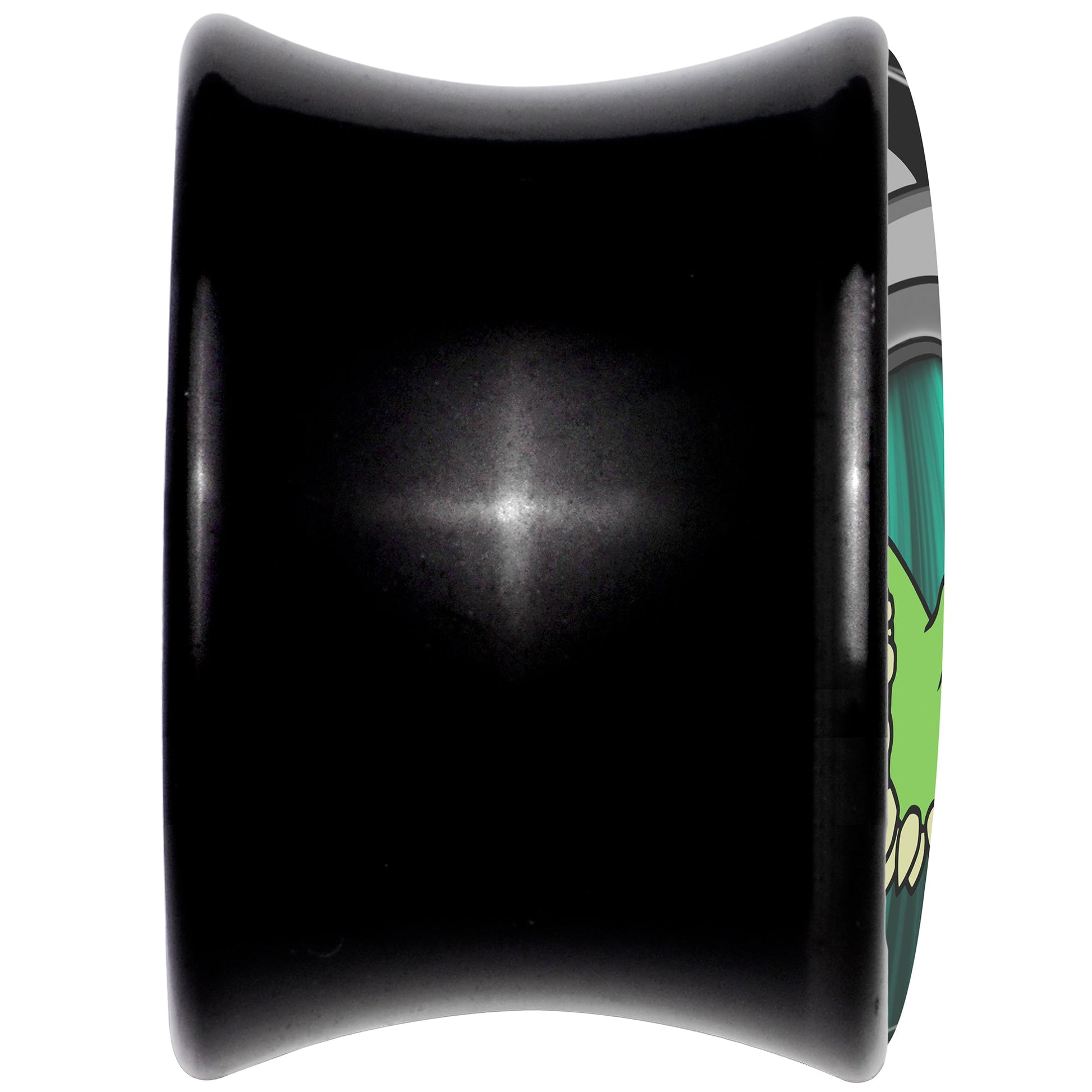 Black Acrylic Alien UFO Dinosaur Abduction Double Flare Plug Set by Onyx O - - PLUG Double Flare