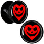 Valentine Jack O Heart Black Acrylic Saddle Plug Set by Onyx O - 13mm (34 64") - PLUG Saddle