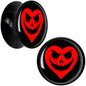 Valentine Jack O Heart Black Acrylic Saddle Plug Set by Onyx O - 14mm (9 16") - PLUG Saddle